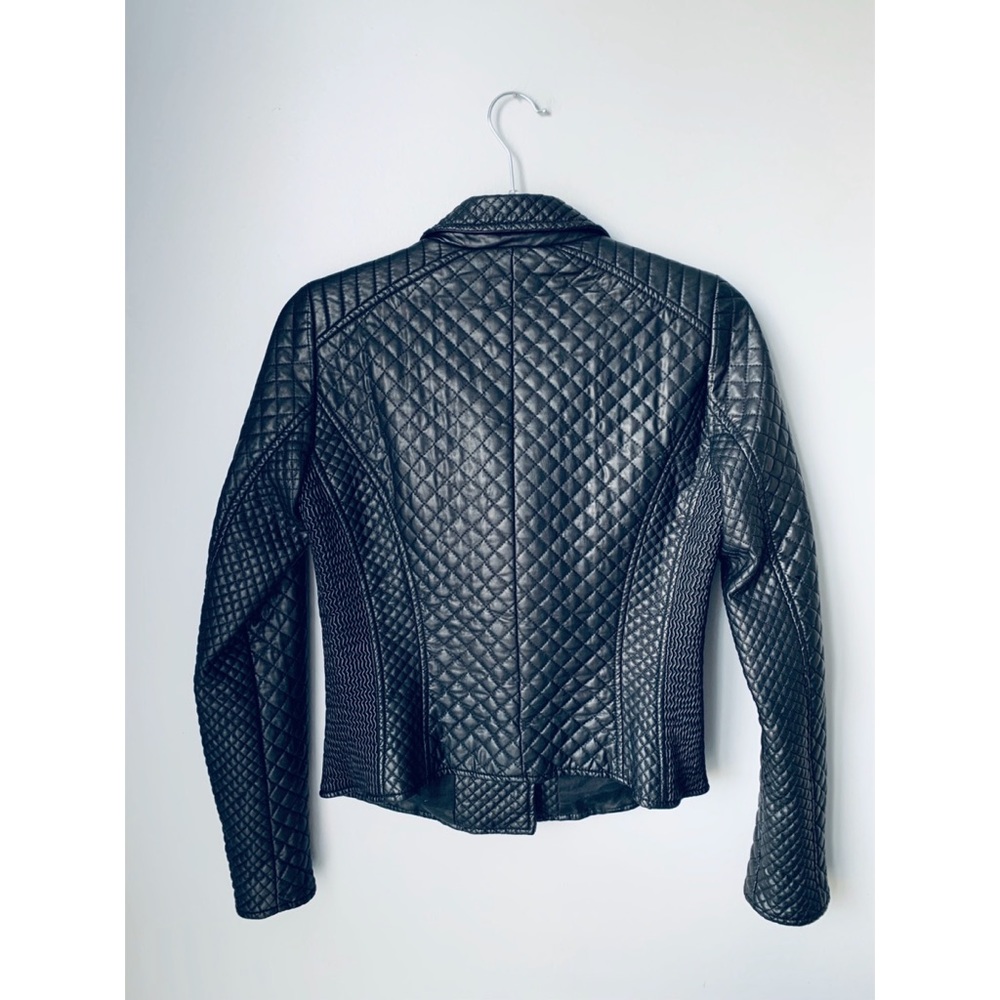 Zara Trafaluc quilted moto biker jacket black S - Picture 5 of 6